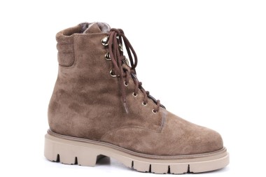 FURRY LACE-UP ANKLE BOOT G787T