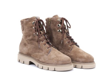 FURRY LACE-UP ANKLE BOOT G787T