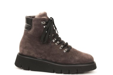FURRY  LACE-UP ANKLE BOOT G318T